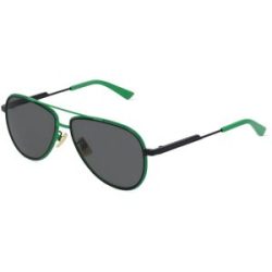 Kering Eyewear Spa Bottega Veneta BV1240S Herren-Sonnenbrille Vollrand Pilot Metall-Gestell, Grün