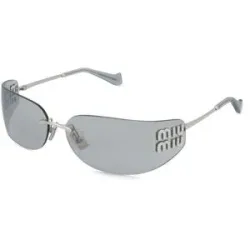 Luxottica Fashion Brillen Vertriebs GmbH Miu Miu MU A51S Damen-Sonnenbrille Randlos Eckig Metall-Gestell, Silber