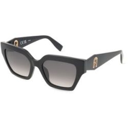 DE RIGO Vision D.A.CH. GmbH Furla SFU811 Damen-Sonnenbrille Vollrand Quadratisch Acetat-Gestell, Schwarz