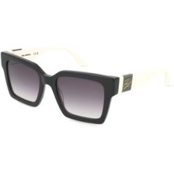 Marchon Germany GmbH Karl Lagerfeld KL6057S Damen-Sonnenbrille Vollrand Quadratisch Zylonit (Celluloseacetat)-Gestell, Schwarz
