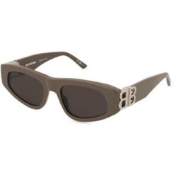Kering Eyewear Spa Balenciaga BB0095S Damen-Sonnenbrille Vollrand Cat Eye Acetat-Gestell, Braun
