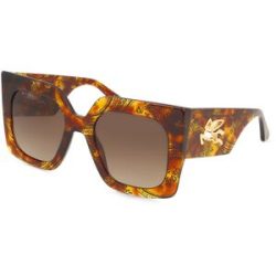 Safilo GmbH Etro 0075/S Damen-Sonnenbrille Vollrand Quadratisch Acetat-Gestell, Havanna