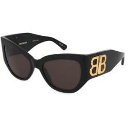 Kering Eyewear Spa Balenciaga BB0322S Damen-Sonnenbrille Vollrand Butterfly Acetat-Gestell, Schwarz