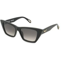 DE RIGO Vision D.A.CH. GmbH Zadig & Voltaire SZV419 Damen-Sonnenbrille Vollrand Butterfly Kunststoff-Gestell, Schwarz