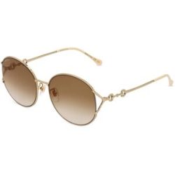 Kering Eyewear Spa Gucci GG1017SK Damen-Sonnenbrille Vollrand Rund Metall-Gestell, Gold