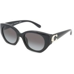 Luxottica Fashion Brillen Vertriebs GmbH Coach HC8407U Damen-Sonnenbrille Vollrand Oval Kunststoff-Gestell, Schwarz