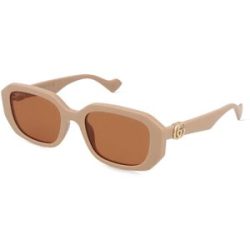 Kering Eyewear Spa Gucci GG1535S Unisex-Sonnenbrille Vollrand Quadratisch Acetat Spritzguss-Gestell, Beige