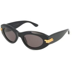 Kering Eyewear Spa Bottega Veneta BV1322S Damen-Sonnenbrille Vollrand Oval Acetat-Gestell, Schwarz