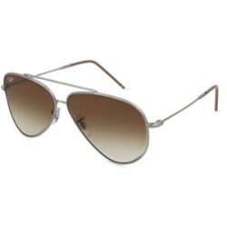 Luxottica Fashion Brillen Vertriebs GmbH Ray-Ban RBR0101S AVIATOR REVERSE Unisex-Sonnenbrille Vollrand Pilot Metall-Gestell, Grau