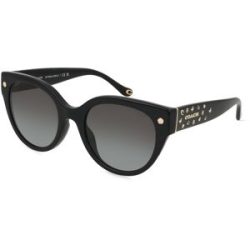 Luxottica Fashion Brillen Vertriebs GmbH Coach 0HC8393U Damen-Sonnenbrille Vollrand Rund Acetat-Gestell, Schwarz