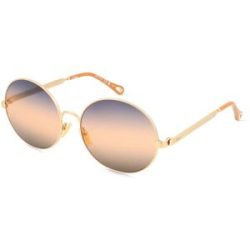 Kering Eyewear Spa Chloé CH0281S Damen-Sonnenbrille Vollrand Rund Metall-Gestell, Gold