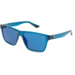 Kering Eyewear Spa Puma PU0484S Unisex-Sonnenbrille Vollrand Quadratisch Kunststoff-Gestell, Blau