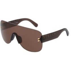 Thélios Stella McCartney SC40055I Damen-Sonnenbrille Vollrand Monoscheibe Acetat-Gestell, Braun