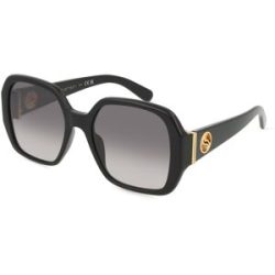 Thélios Stella McCartney SC40074I Damen-Sonnenbrille Vollrand Quadratisch Kunststoff-Gestell, Schwarz
