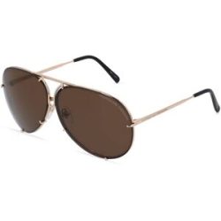 DE RIGO Vision D.A.CH. GmbH Porsche Design 8478 - mit Wechselgläsern Unisex-Sonnenbrille Vollrand Pilot Metall-Gestell, Gold