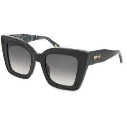 DE RIGO Vision D.A.CH. GmbH Just Cavalli SJC142 Damen-Sonnenbrille Vollrand Quadratisch Kunststoff-Gestell, Schwarz
