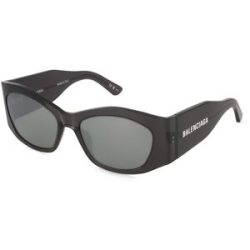 Kering Eyewear Spa Balenciaga BB0329S Unisex-Sonnenbrille Vollrand Quadratisch Acetat-Gestell, Grau