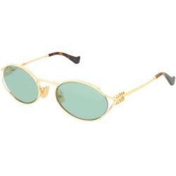 Luxottica Fashion Brillen Vertriebs GmbH Miu Miu MU 52YS Damen-Sonnenbrille Vollrand Oval Metall-Gestell, Gold