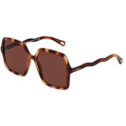 Kering Eyewear Spa Chloé CH0086S Damen-Sonnenbrille Vollrand Quadratisch Acetat-Gestell, Havanna