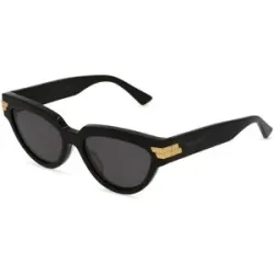 Kering Eyewear Spa Bottega Veneta BV1035S Unisex-Sonnenbrille Vollrand Cat Eye Acetat-Gestell, Schwarz