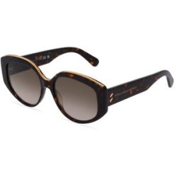 Thélios Stella McCartney SC40029I Damen-Sonnenbrille Vollrand Oval Acetat-Gestell, Havanna