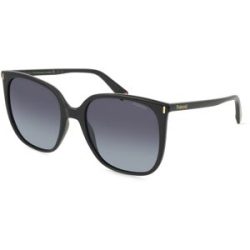 Safilo GmbH Polaroid PLD 6218/S Damen-Sonnenbrille Vollrand Quadratisch Kunststoff-Gestell, Schwarz