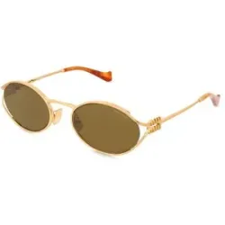 Luxottica Fashion Brillen Vertriebs GmbH Miu Miu MU 52YS Damen-Sonnenbrille Vollrand Oval Metall-Gestell, Gold
