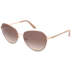 Marcolin Deutschland GmbH Guess GU00148 Unisex-Sonnenbrille Vollrand Rund Metall-Gestell, Beige