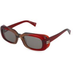 Luxottica Fashion Brillen Vertriebs GmbH Miu Miu MU B13S Damen-Sonnenbrille Vollrand Eckig Acetat-Gestell, Rot