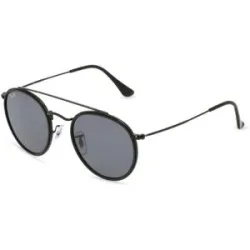 Luxottica Fashion Brillen Vertriebs GmbH Ray-Ban RB 3647N Unisex-Sonnenbrille Vollrand Rund Metall-Gestell, Schwarz