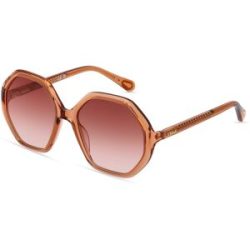 Kering Eyewear Spa Chloé CC0004S TEENS Jugend-Sonnenbrille Vollrand Geometrisch Kunststoff-Gestell, Orange