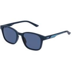 Kering Eyewear Spa Puma PU0385S Herren-Sonnenbrille Vollrand Quadratisch Kunststoff-Gestell, Blau