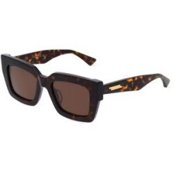 Kering Eyewear Spa Bottega Veneta BV1212S Unisex-Sonnenbrille Vollrand Quadratisch Acetat-Gestell, Havanna