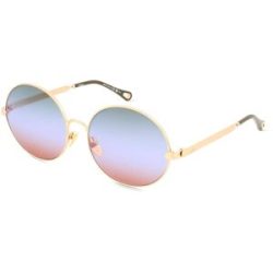 Kering Eyewear Spa Chloé CH0281S Damen-Sonnenbrille Vollrand Rund Metall-Gestell, Gold