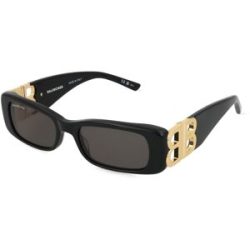 Kering Eyewear Spa Balenciaga BB0096S Unisex-Sonnenbrille Vollrand Quadratisch Acetat-Gestell, Schwarz