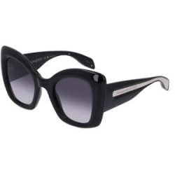 Kering Eyewear Spa Alexander McQueen AM0402S Damen-Sonnenbrille Vollrand Butterfly Kunststoff-Gestell, Schwarz