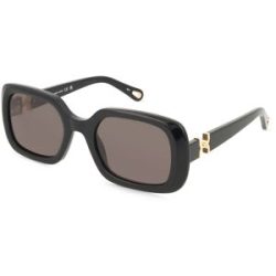 Kering Eyewear Spa Chloé CH0333S Damen-Sonnenbrille Vollrand Eckig Acetat-Gestell, Schwarz
