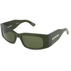 Kering Eyewear Spa Balenciaga BB0328S Unisex-Sonnenbrille Vollrand Eckig Acetat-Gestell, Grün