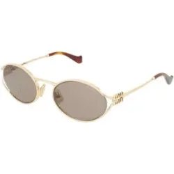 Luxottica Fashion Brillen Vertriebs GmbH Miu Miu MU 52YS Damen-Sonnenbrille Vollrand Oval Metall-Gestell, Gold