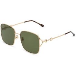 Kering Eyewear Spa Gucci GG 1018SK Unisex-Sonnenbrille Vollrand Quadratisch Metall-Gestell, Gold