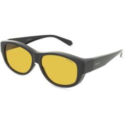 Safilo GmbH Polaroid PLD 9020/S Fitover Unisex-Sonnenbrille Vollrand Eckig Kunststoff-Gestell, Schwarz