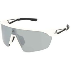 Marcolin Deutschland GmbH Adidas SP0103 Unisex-Sonnenbrille Halbrand Monoscheibe Kunststoff-Gestell, Weiß