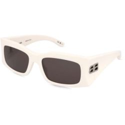 Kering Eyewear Spa Balenciaga BB0291S Unisex-Sonnenbrille Vollrand Quadratisch Acetat Spritzguss-Gestell, Weiß