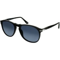 Luxottica Fashion Brillen Vertriebs GmbH Persol PO9649S Herren-Sonnenbrille Vollrand Pilot Acetat-Gestell, Schwarz