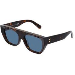 Thélios Stella McCartney SC40048I Damen-Sonnenbrille Vollrand Quadratisch Acetat-Gestell, Havanna