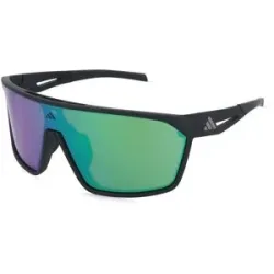 Marcolin Deutschland GmbH adidas SP0108 Unisex-Sonnenbrille Vollrand Monoscheibe Kunststoff-Gestell, Schwarz