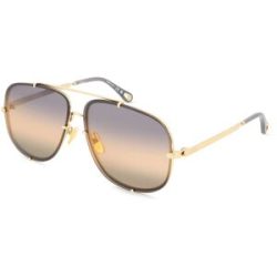 Kering Eyewear Spa Chloé CH0348S Damen-Sonnenbrille Vollrand Pilot Metall-Gestell, Gold
