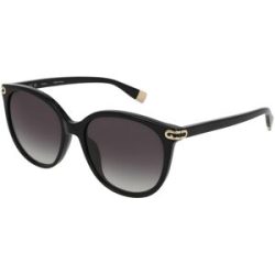 DE RIGO Vision D.A.CH. GmbH Furla SFUB12 Damen-Sonnenbrille Vollrand Panto Kunststoff-Gestell, Schwarz