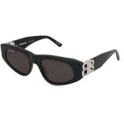 Kering Eyewear Spa Balenciaga BB0095S Damen-Sonnenbrille Vollrand Cat Eye Acetat-Gestell, Schwarz