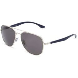 Luxottica Fashion Brillen Vertriebs GmbH Ray-Ban RB 3683 Unisex-Sonnenbrille Vollrand Quadratisch Metall-Gestell, Silber